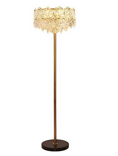 Lampadaire en cristal de luxe avec socle en marbre véritable