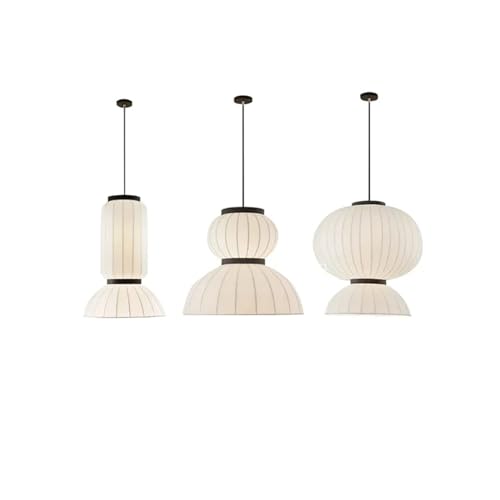 Lampe LED suspendue en soie minimaliste scandinave blanche pour salle à manger