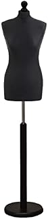 Female Tailors Dummy Size 10/12 Dressmakers Fashion Mannequin Students Black with Black Stand