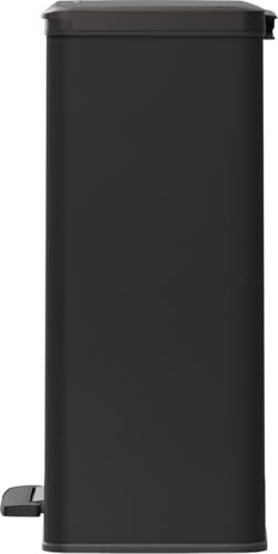 Curver Decobin Mülleimer 65L Rechteckig - Pedaleimer mit Soft-Close Mechanismus und Geruchsdichtem Deckel - Recycling Abfalleimer aus Kunststoff für Küche - Schwarz