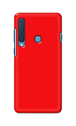 Image of Printed Hard Back Cover Case for Samsung Galaxy A9 2018 Back Cover (Plain Red) -1803
