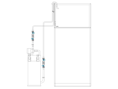 Image of LANDEN PURA 300 External Canister Filter for Aquarium System, up to 30 Gallon, Stainless Steel Tank Canister with Water Pump and Double Tab Connector, Three-Stage Filtration