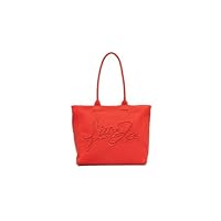 Liu Jo Borsa Shopper in Cotone con Logo, 37 x 33 x 15 cm, Rosso Allarme