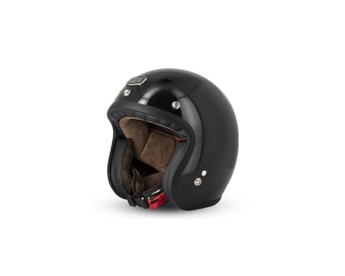 GASOLINE Casco Jet Cafe Racer S250 Negro Brillante Brillante - Talla XXL