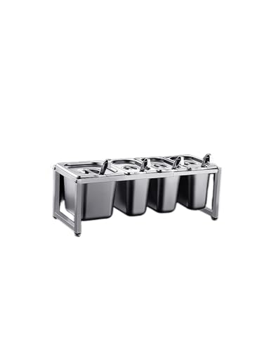 Dispensador de condimentos de acero inoxidable para almacenamiento de salsas y especias en la cocina