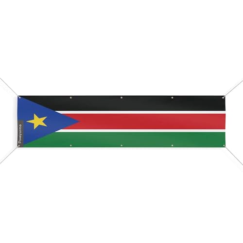 Drapeau du Soudan du Sud 10 oeillets XL qui résiste au vent fort