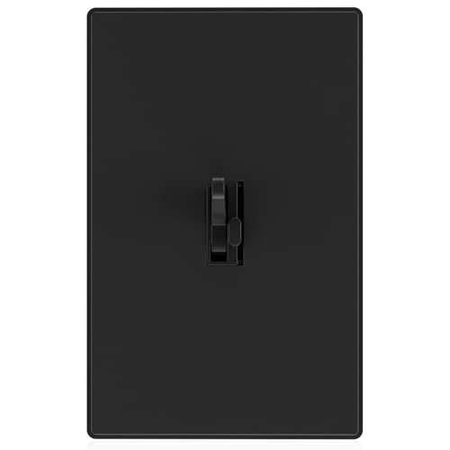 Image of AIDA Digital Toggle Dimmer Switch for Dimmable LED, CFL & Incandescent Bulbs, Single Pole /3-Way, Screwless Wall Plate Included, UL Listed, No Neutral Wire Needed, Black, (1 Pack)