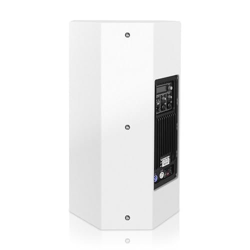 Image of Sound Town CARME Series 12 inch 2-Way Powered Professional PA DJ Speaker, White with Onboard DSP, Birch Plywood for Installation, Live Sound, Karaoke, Bar, Church