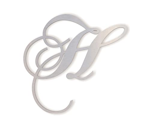 Jess and Jessica Cursive Metal Letter H 10" x10.35", Wall Letters Decor