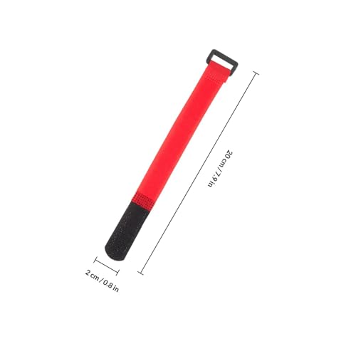 Lurrose 20 piezas de correas de nylon rojas para sujetar cables, organizador de extensión de cable para gestión en hogar y garaje, cinta reutilizable para fijar cables miniatura 2