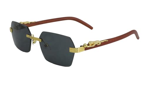 FLAWLESS EYEWEAR Retro Rimless Sunglasses Luxury Buff Vintage Metal Frameless Rectangle Tinted Colored Lens Sun Glasses3