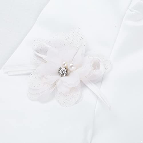 Runqhui Kids Girls Bolero Shrug Jacket Satin Cardigan Coat Wedding Party Bridesmaid Flower Dress Cover Up White 12-18 Months #TOP6