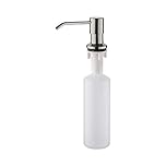 Ibergrif M34027A Sink Dispenser Pump, Kitchen Sink Soap Dispenser Built in 500ml Liquid, 360° Rotation Nozzle, for Bathroom and Dish Lotion Sink, Stainless Steel, Grey
