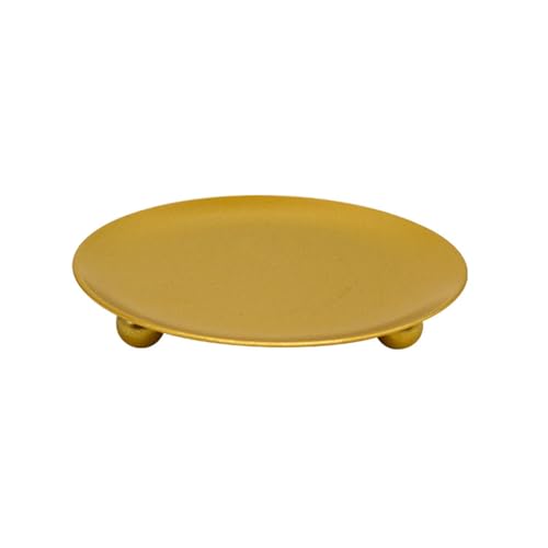 Sunny Glow 香皿 パロサント皿 丸形トレー 香木受け皿 キャンドル置き皿 お香立て 焚香受け皿 お香インテリア アロマキャンドル (ゴールド, 10cm)