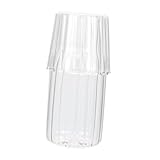 MALUGOGO Transparente Glaskaraffe mit großer Kapazität, praktischer, rutschfester Wasserkrug für Zuhause und Büro, multifunktionaler Nachttisch, geeignet für Saft, Eistee und kalte Getränke