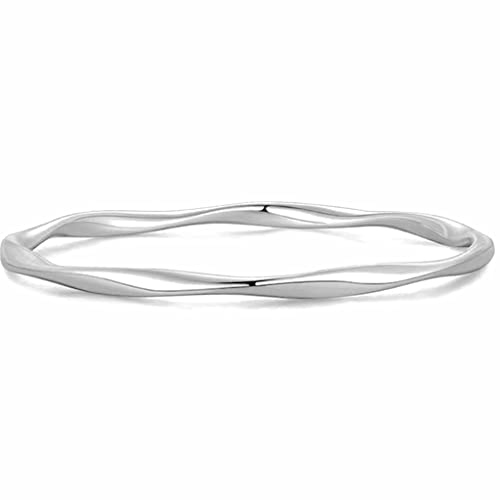 Jude Jewelers Stainless Steel Twisted Style Classic Simple Plain Stackable Bangle Bracelet