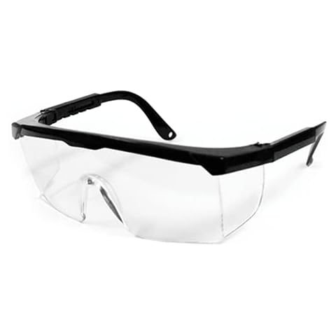 SPECTRUM UNIFORMS Clear Safety Protective Glasses Scratch Resistant Goggles | Temple vent safety accessories | Ideal eyeglasses for Adult Men & Women-Black-SM112 Cover