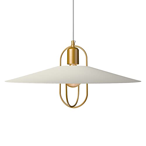 Chandelier suspension à douille E26 avec câble de hauteur réglable métal blanc
