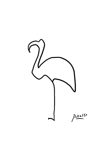Impression d'art encadrée Flamant rose de Pablo Picasso au format Extra Large Archival Matte