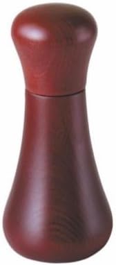 Zyle Manual Salt and Pepper Grinder, Birch Wood, Red, 6.3 Inch, with CrushGrind Ceramic Mechanism, Adjustable Coarseness, Refillable Spice Mill
