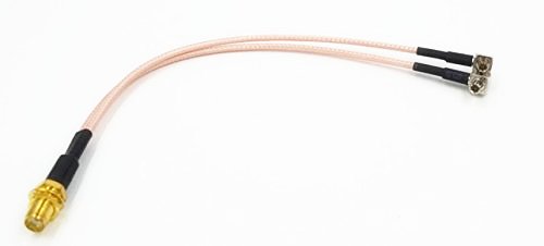 SMA Female to Dual TS9 Male Y T type RA Splitter Combiner pigtail cable Connector adapter RG316 20CM