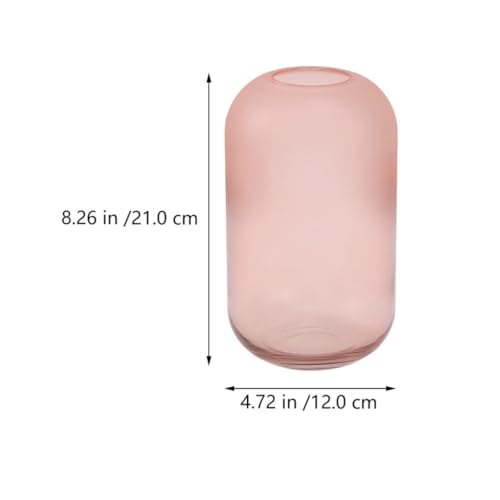 Jarrón de vidrio rosa chic con diseño creativo para decoración de mesas y escritorios 3