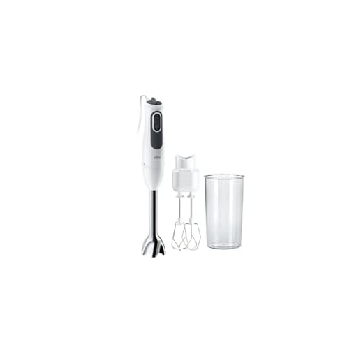 Braun Hogar MultiQuick 3V Batidora de Brazo, 11 Velocidades, Control de Salpicaduras, Piezas Aptas para el Lavavajillas, Vaso de Plástico sin BPA de 600 ml, Batidora Doble, MQ3105B, 750 W, Blanco