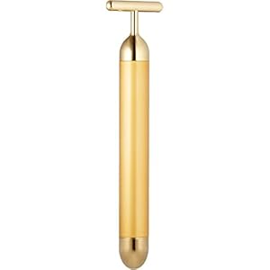 Angel Kiss Beauty Bar Energy Face Massager – 24k Golden T-Shape Pulse Electric Vibration Facial Self Skin Care Tool – Birthday Valentines Day Christmas Gifts for Her, Mom