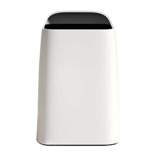 Caneca de basura y reciclaje moderna de plástico blanca 10 L miniatura 1