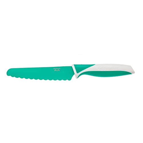 Kiddikutter Cuchillo de entrenamiento (verde) – Ligero de fácil agarre de acero inoxidable – Cuchillo seguro para niños – Sin BPA – Apto para lavavajillas – Más de 3 años