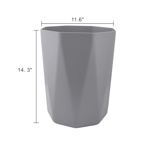 Caneca de basura para baño 5 galones gris sin tapa miniatura 4