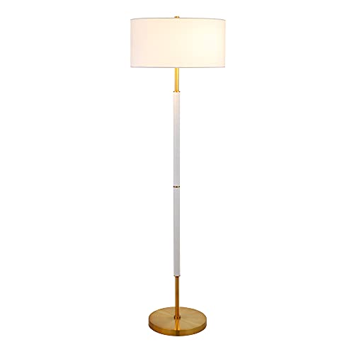 Image of Henn&Hart 61 inch Modern 2-Light Floor Lamp, Flat White