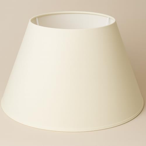45 cm Abat-jour, Tissu en Coton avec dos en PVC blanc, Produit fait main, pour Lampe de table, Lampadaire (Ivoire)