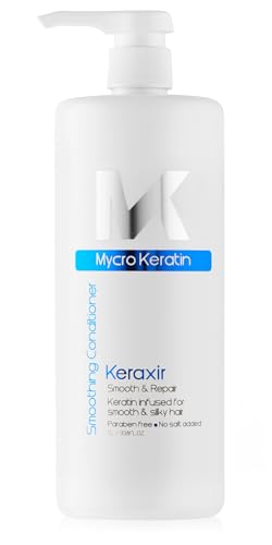 MYCRO KERATIN Keraxir Smoothing Volumizing Conditioner for Fine Hair - Paraben-Free & SLS-Free Smoothing Conditioner for Thinning, Fine, and Oily Hair (33.8 Fl Oz)