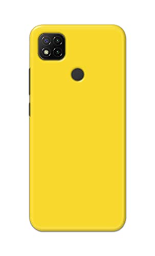 Image of Printed Hard Back Cover Case for Mi Redmi 10A | Mi Redmi 10A Sport Back Cover (Plain Yellow) -1803
