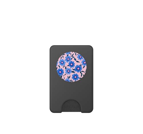 PopSockets PopWallet MagSafe fleurs bleues pour vos sorties