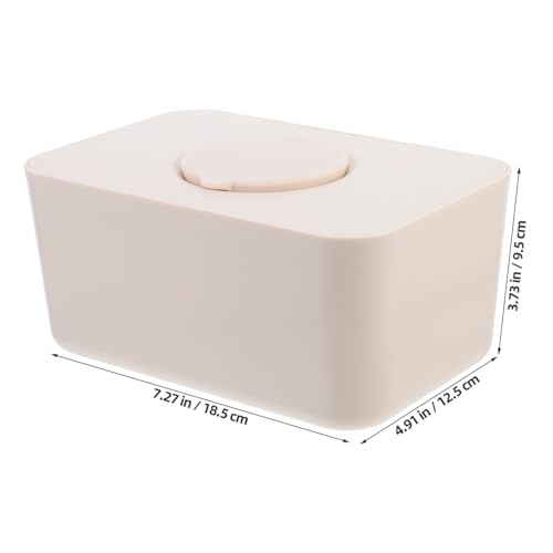 Distributeur de lingettes pour bébé rectangulaire silicone étanche beige - 3