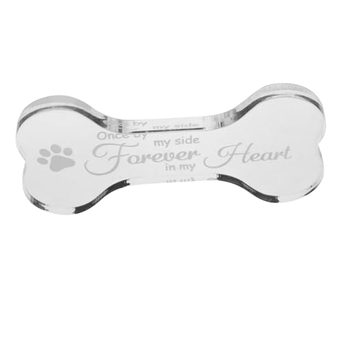 GRIRIW Plaque De Perros Memorial Jardín Acrílico Forma De Hueso Memorial Plaque Pet Pot Pet Remanto Signo Conmemorativo para La Mascota Fallecida Propietario De Perros Propietario