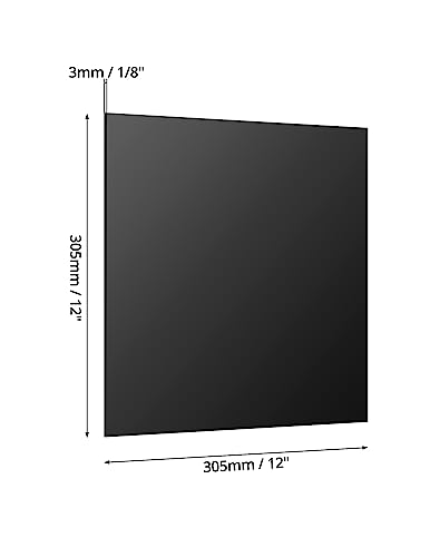 Image of QWORK Black Acrylic Sheets, 4 Pack 12 inch x 12 inch x 1 /8 inch Thick Square Panels, Cast Sheet, DIY Materials with Protective Paper for Sign, Painting, Pet Tag, Switch Panel, Display Stand