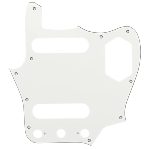 Musiclily Pro 10 Löcher Pickguard Gitarren Schlagbrett für MIJ Fender Japan Jaguar,3 lagig Schwarz