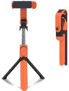 ELSE NIPCON, ORANGE Selfie Stick with Bluetooth Control - Monopod - Tripod Vlog Phone Holder