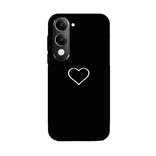 Image of Crepes Black Heart | Couple | Love Designer Printed Hard Matt Finish Mobile Case Back Cover for Vivo T4 Lite 5G /iQOO Z10 Lite 5G /Vivo Y19 5G /Vivo Y19E