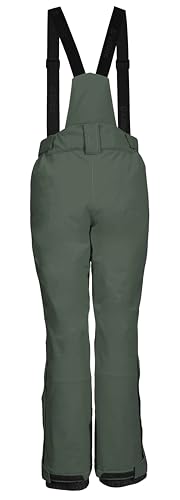 killtec Damen Ksw 249 Wmn Pnts Funktionshose Skihose Mit Abnehmbaren Trägern, Kantenschutz Und Schneefang, Grün/Grau, 38 EU