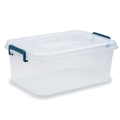 Tribello Plastic Storage Bins with Lids, Clear Stackable Storage Containers