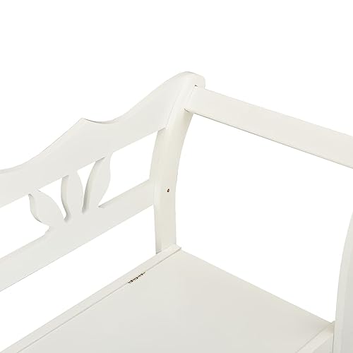 Banc blanc en bois de sapin massif d'une finition remarquable