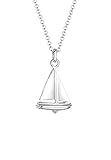 segelboot anhänger Verspielte Halskette - Länge 45 cm -mit Segelboot Anhänger aus 925 Sterling Silber