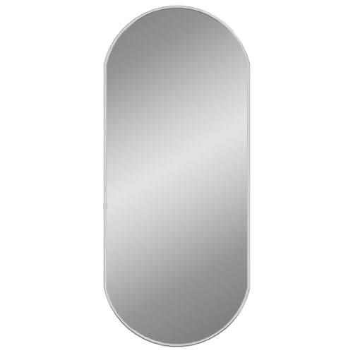 vidaXL Miroir Mural Miroir de Maquillage Coiffeuse Cosmétique Décoration de Salle de Bain Toilette Salon Intérieur Argenté 70x30 cm Ovale