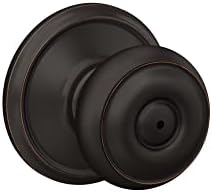 Schlage F40 GEO 716 Georgian Door Knob, Bed & Bath Privacy Lock, Aged Bronze