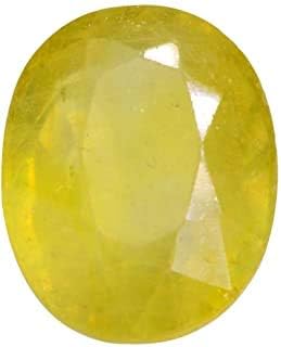 SHREE SHYAM Pukhraj Stone Certified Natural Yellow 13.25 Ratti Sapphire Gemstone for Men and Women