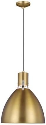 Feiss-Sean Lavin-Pendant 1 Light in Contemporary Style-14.13 Inch Wide by 17 Inch Tall-Burnished Brass Fin